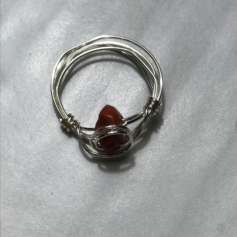 Red Jasper crystal wire ring - Picture 2 of 3
